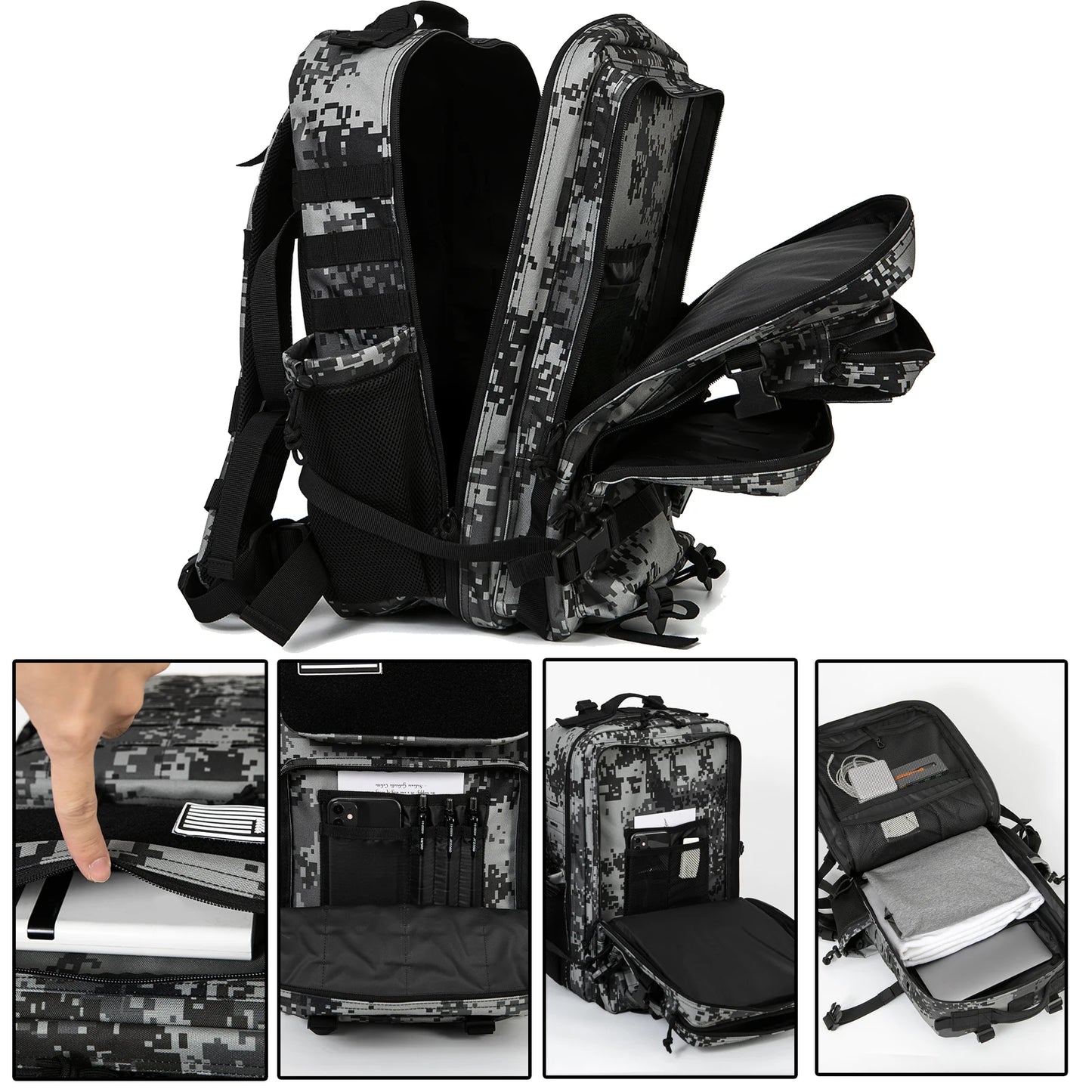 Sac à Dos Tactique 50L Militaire Étanche MOLLE – Randonnée, Survie, Outdoor & Voyage – Plusieurs Coloris